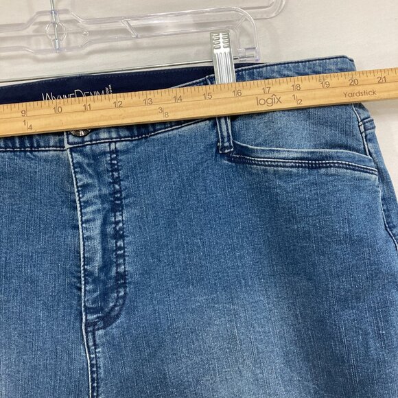 Wynne Denim Jeans size 20W Medium Wash Stretch Flare Leg High Rise Elastic Waist - Picture 5 of 10